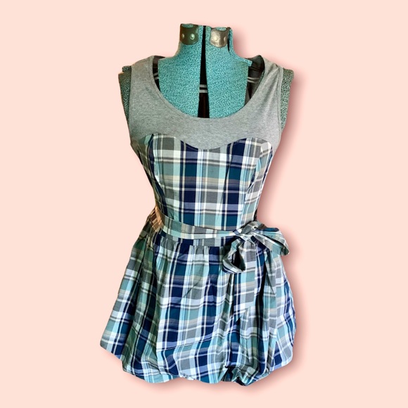 TOPSHOP size 8 sleeveless plaid mini dress - Picture 1 of 12